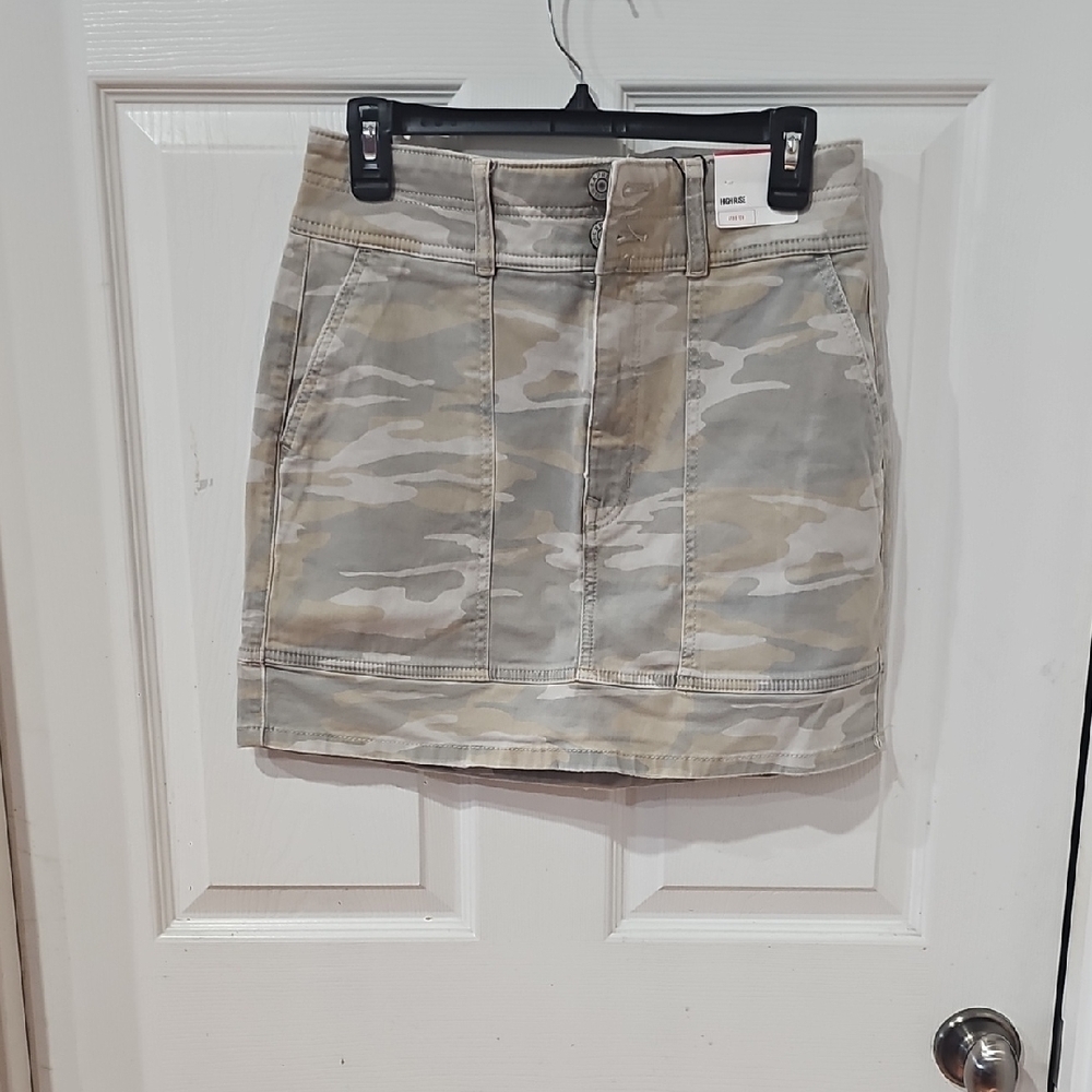 Express Khaki Camouflage Mini Skirt